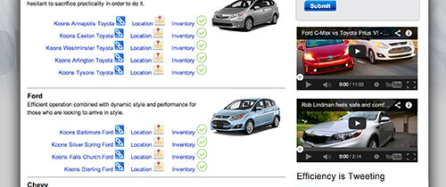 Hybrid Vehicle Aggregator Page